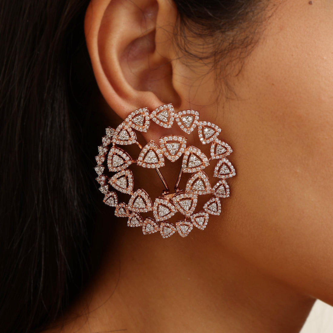 Eternal Swirl sterling silver earrings side view