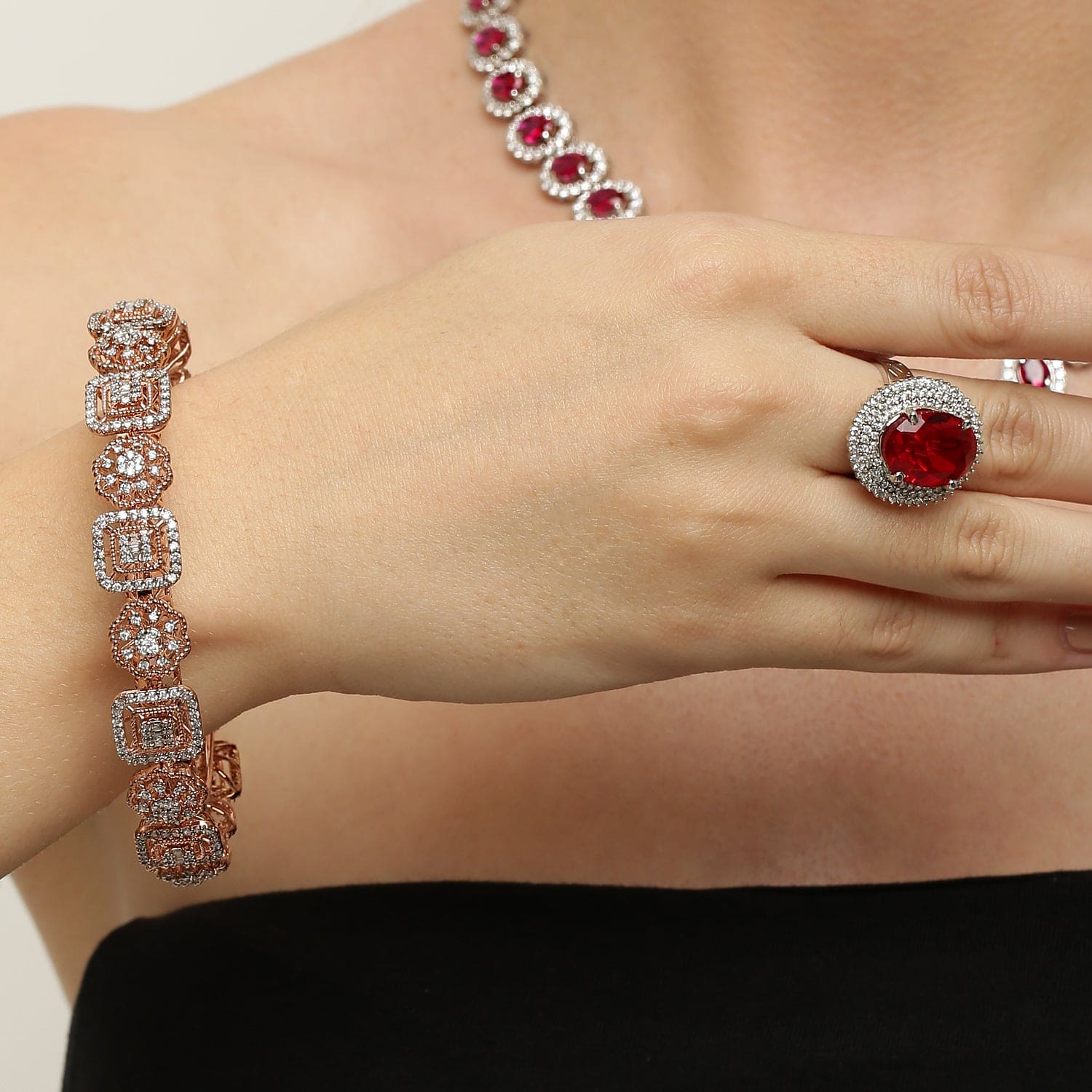 Spectacular Eternity Pacheli 925 sterling silver bangles worn on wrist