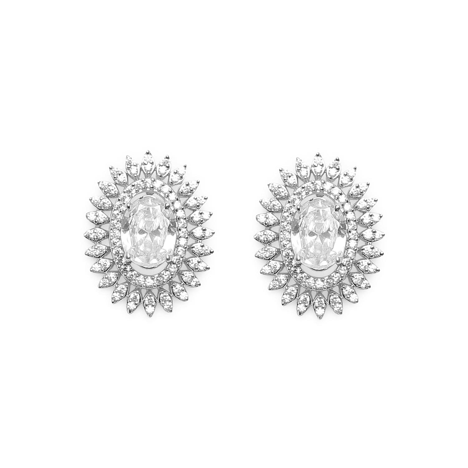 Floral 925 sterling silver earring front view