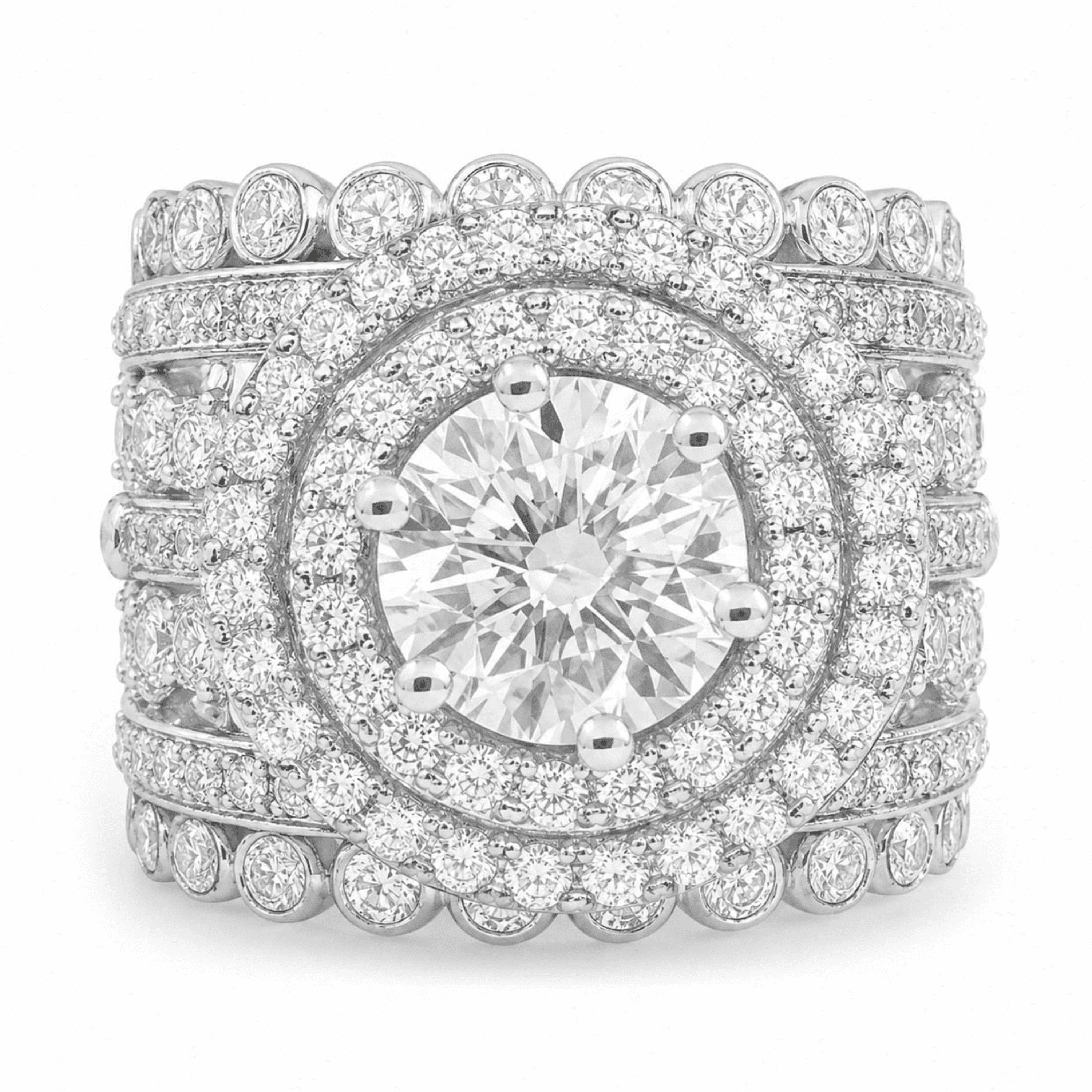 Gardenia Sparkle sterling silver ring alternate view