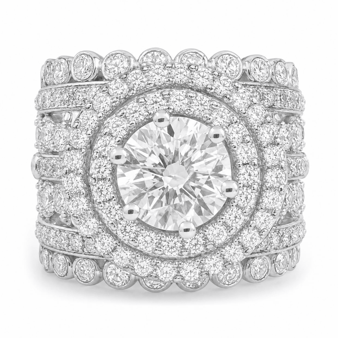 Gardenia Sparkle sterling silver ring alternate view
