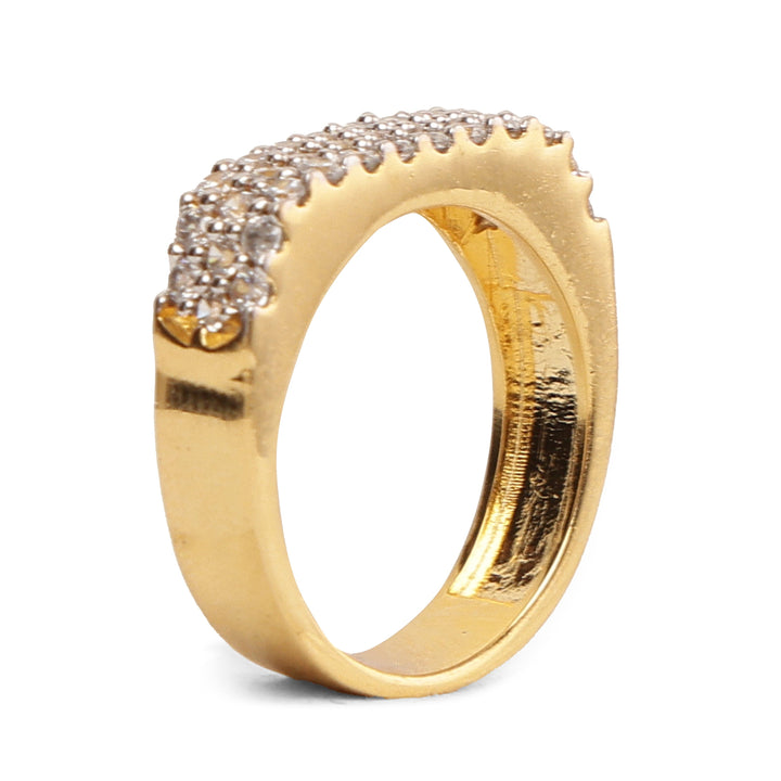 GlamLife designer band 925 sterling silver ring front view
