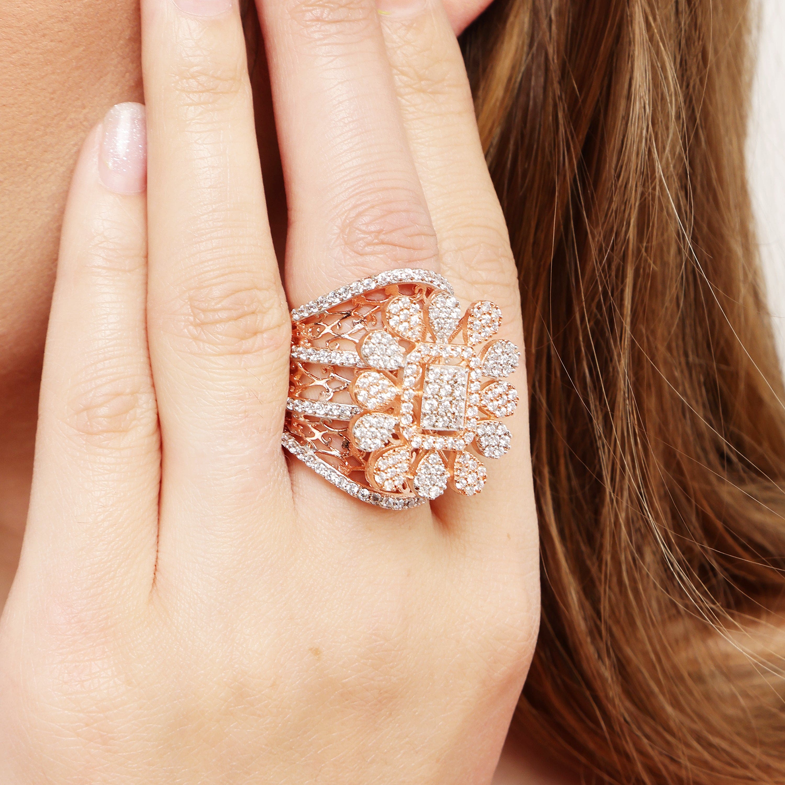 Glamourous Legacy sterling silver ring close-up detail