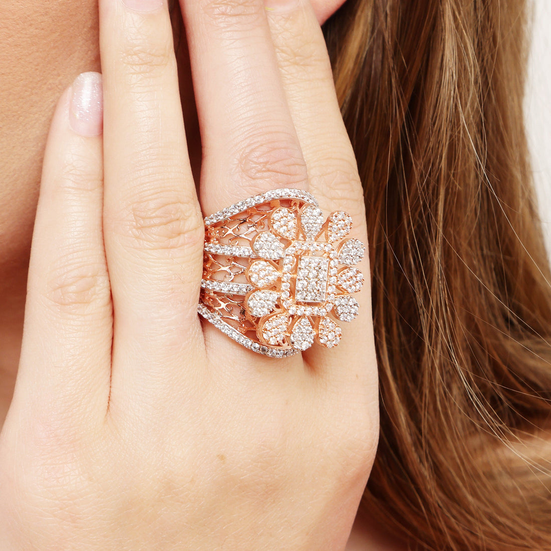 Glamourous Legacy sterling silver ring close-up detail