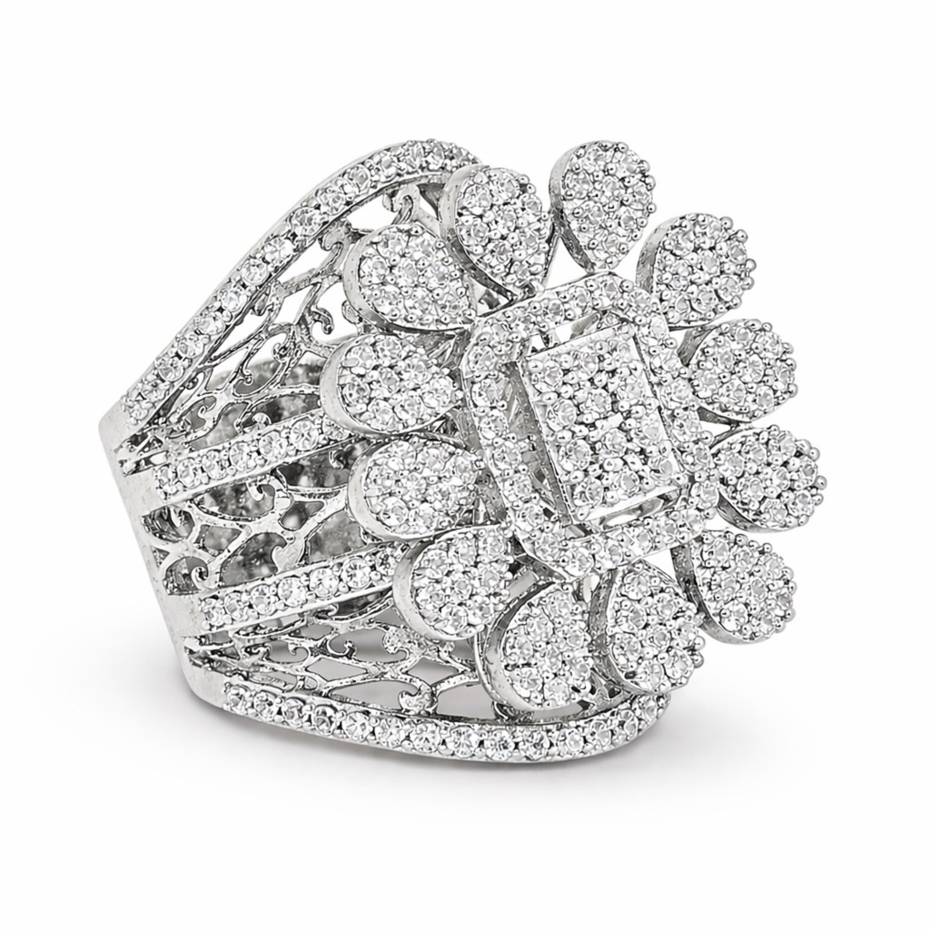 Glamourous Legacy 925 sterling silver ring side angle view