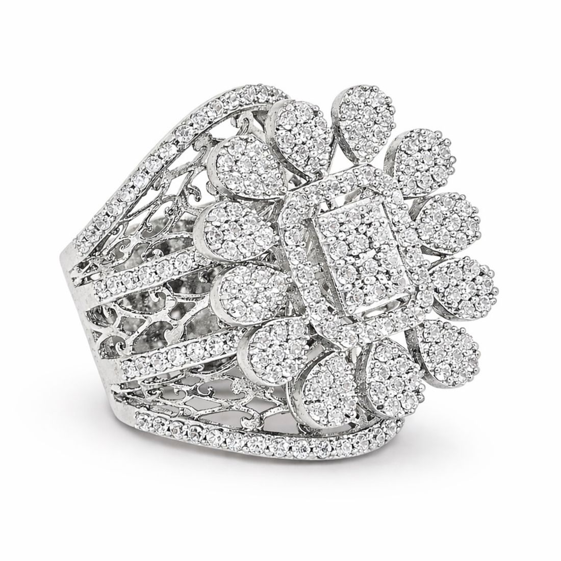 Glamourous Legacy 925 sterling silver ring side angle view