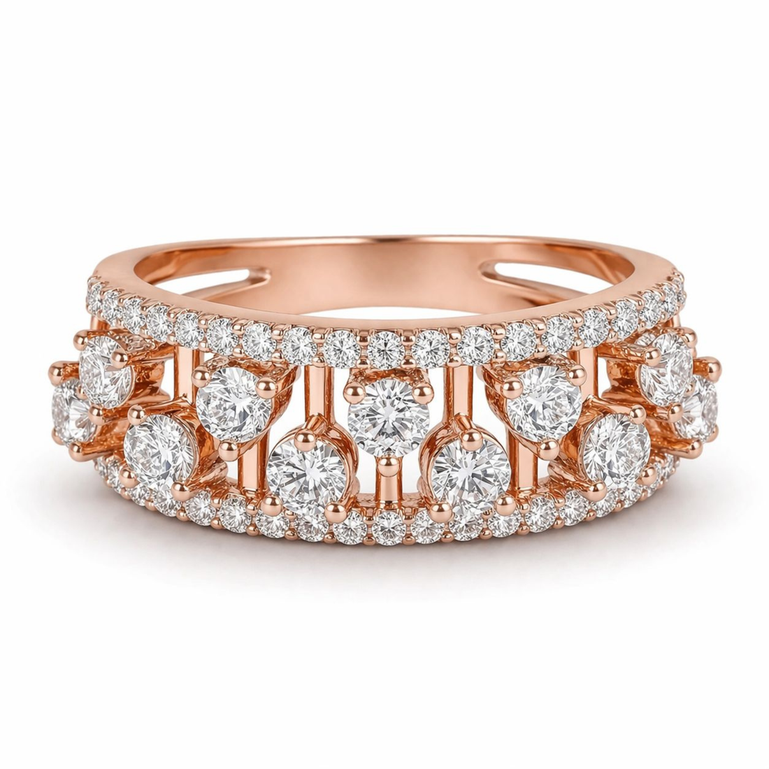 Gleaming Essence Band sterling silver ring additional angle view