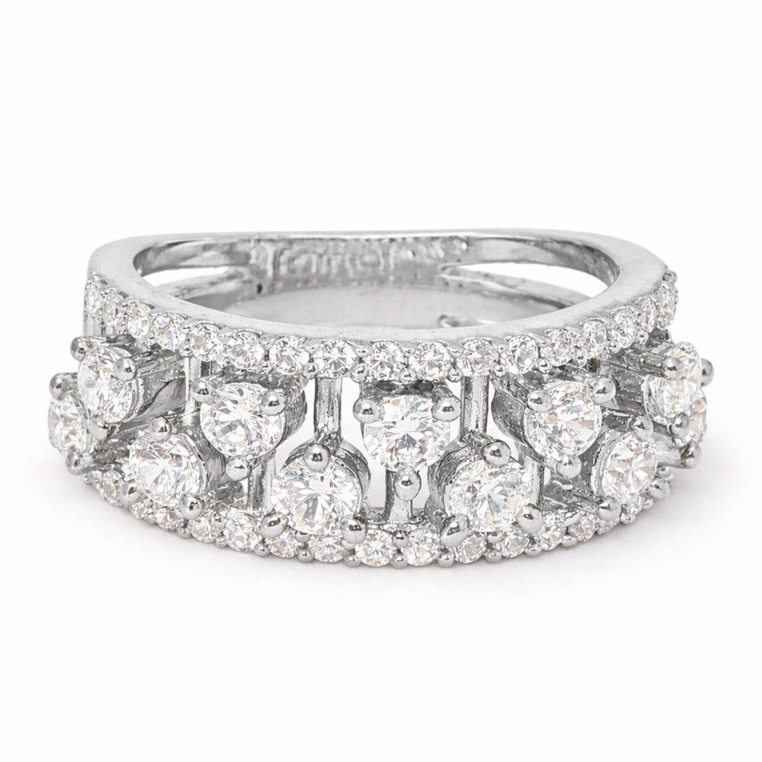 Gleaming Essence Band 925 sterling silver ring side angle view