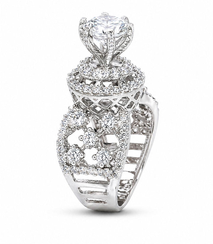 Glimmering Frost 925 sterling silver ring front view