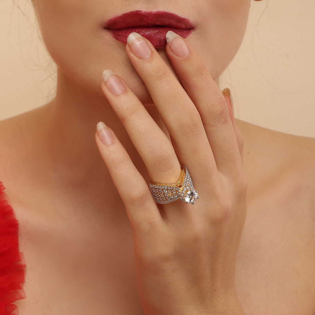 Gold Plated Tower Ring sterling silver ring additional view