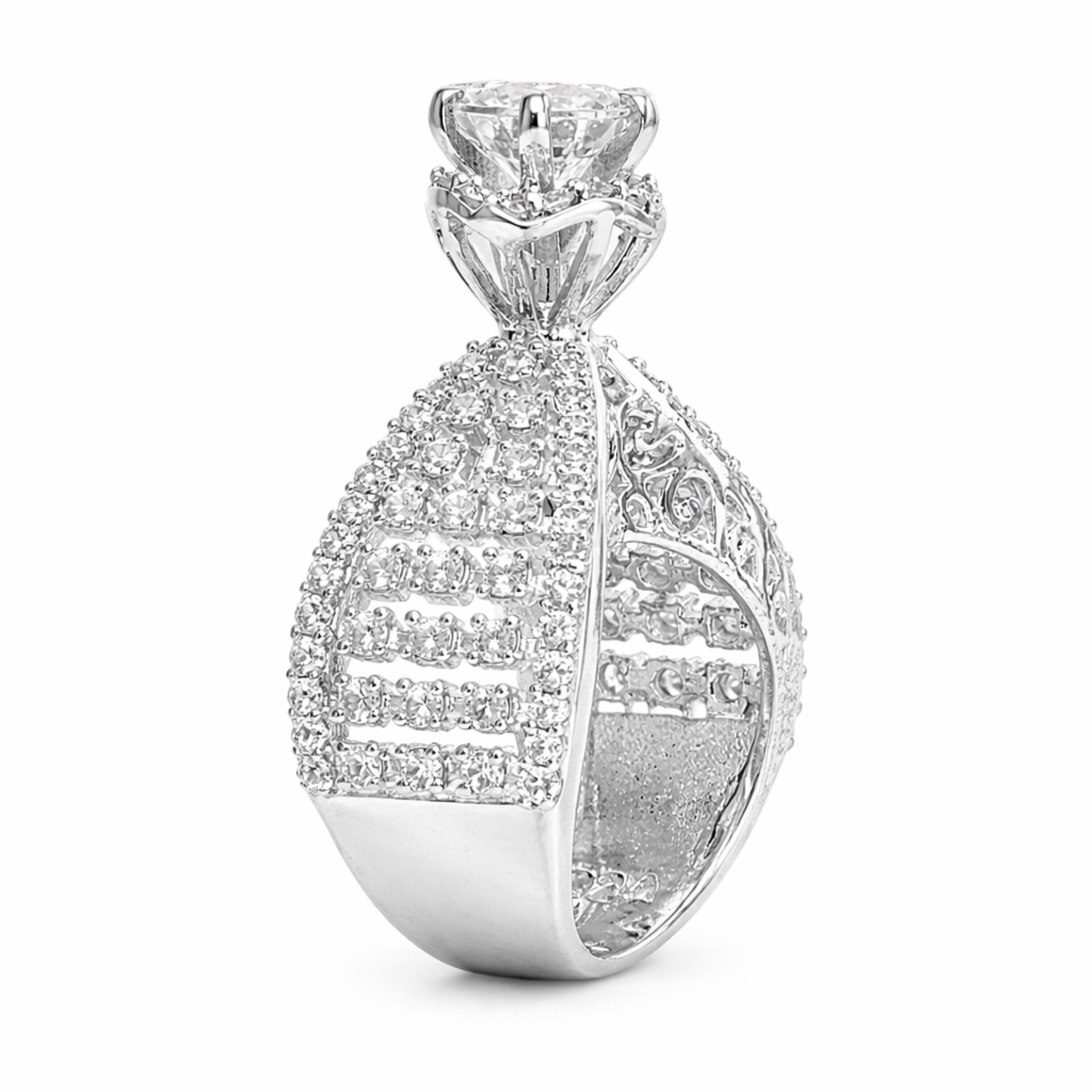 Gold Plated Tower sterling silver ring worn on hand