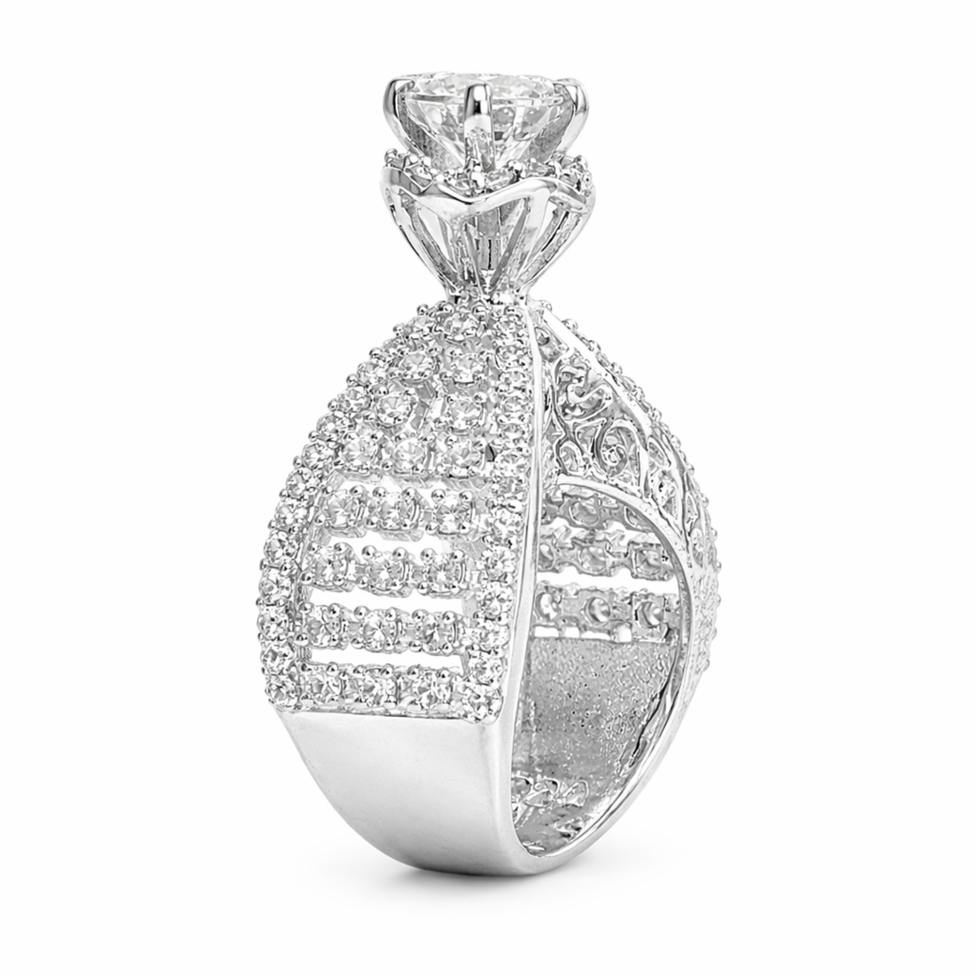 Gold Plated Tower sterling silver ring worn on hand