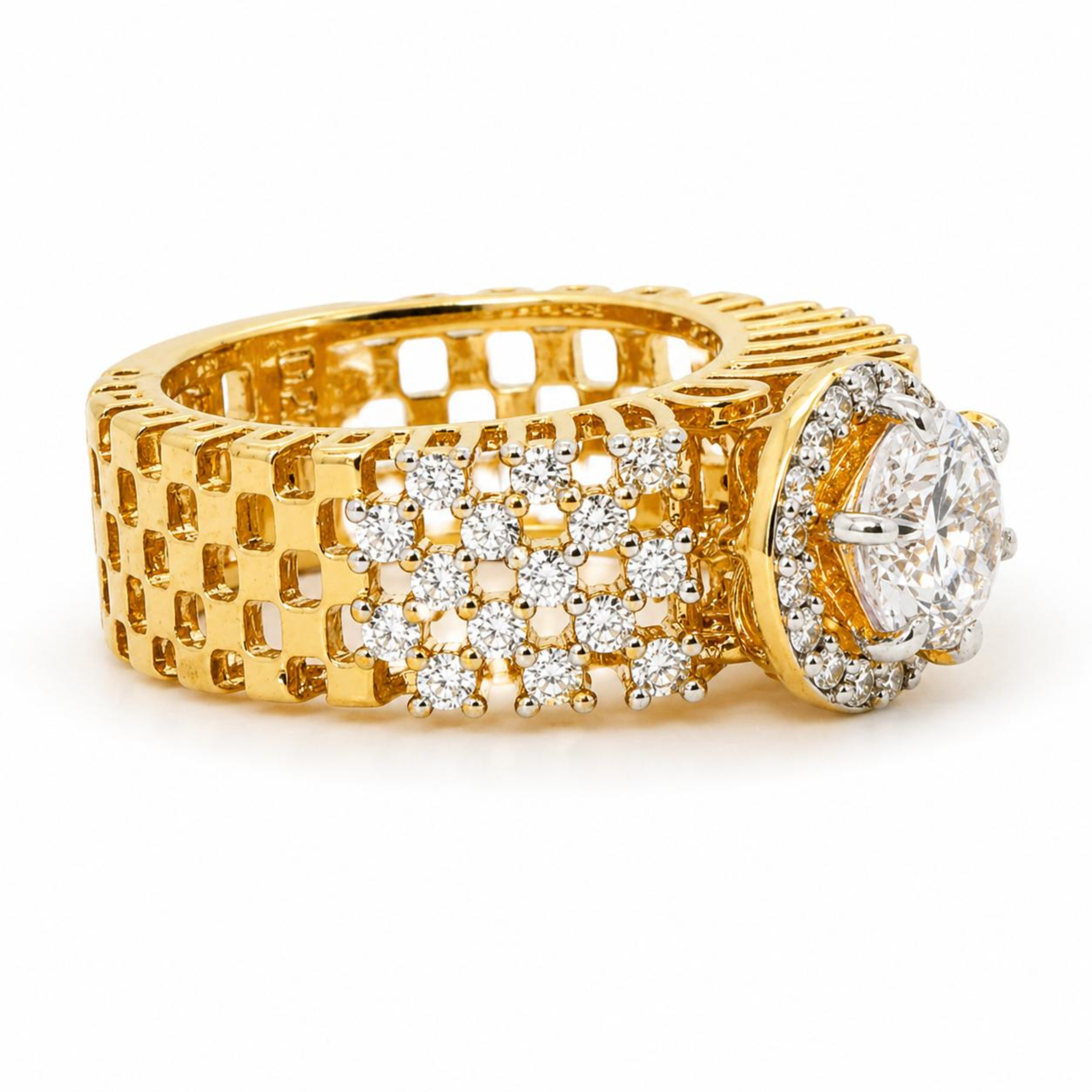 Golden Empire gold-polish 925 sterling silver ring front view