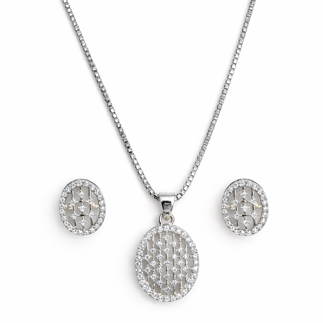 Graceful Opulence sterling silver pendant set alternate view