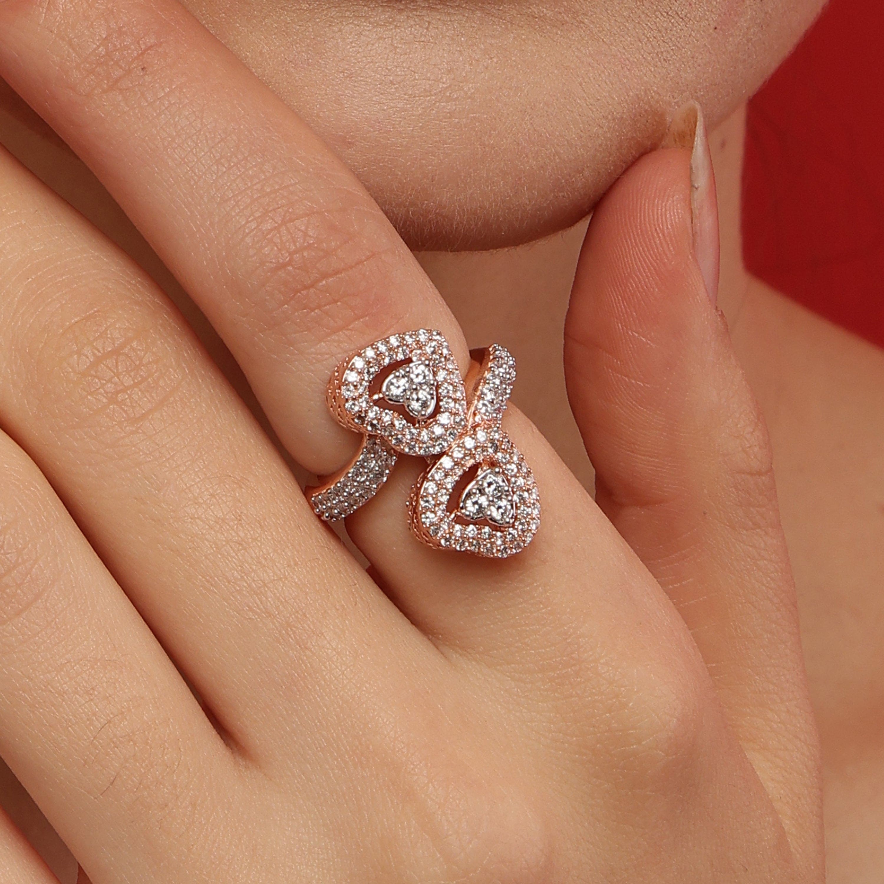 Heart Doublets Ring sterling silver ring additional view