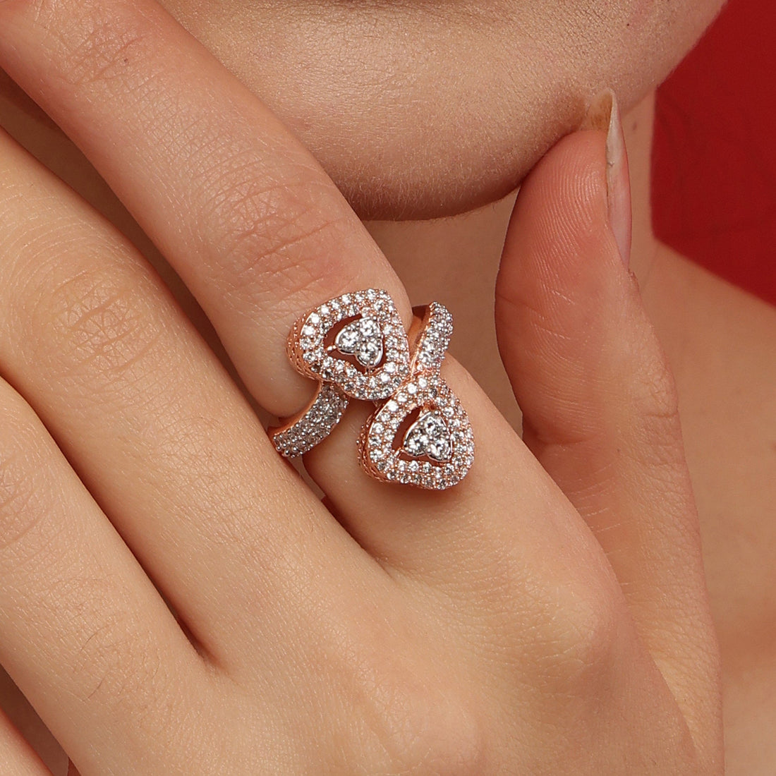 Heart Doublets Ring sterling silver ring additional view