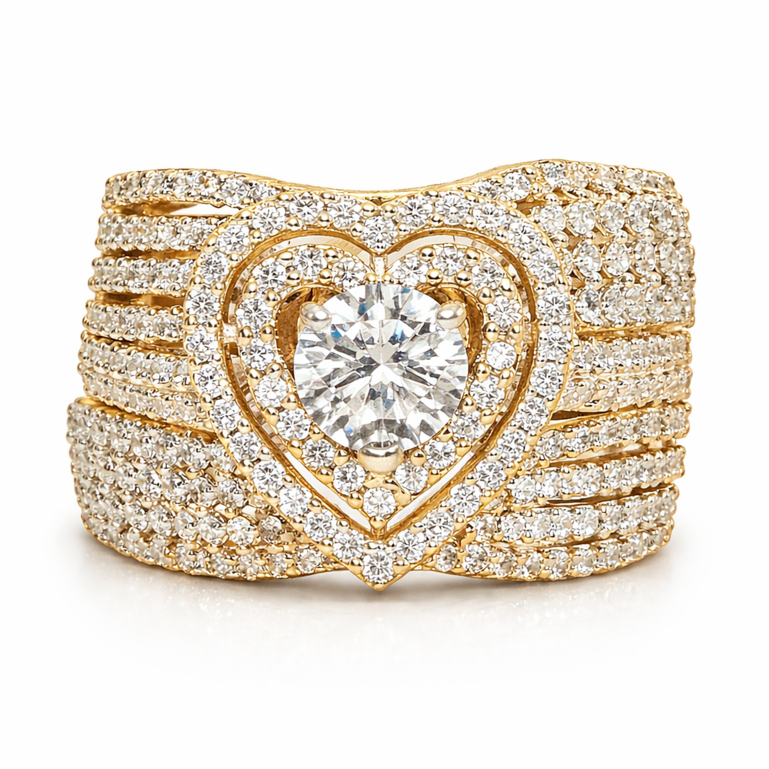 Heart's Desire 925 sterling silver ring front view