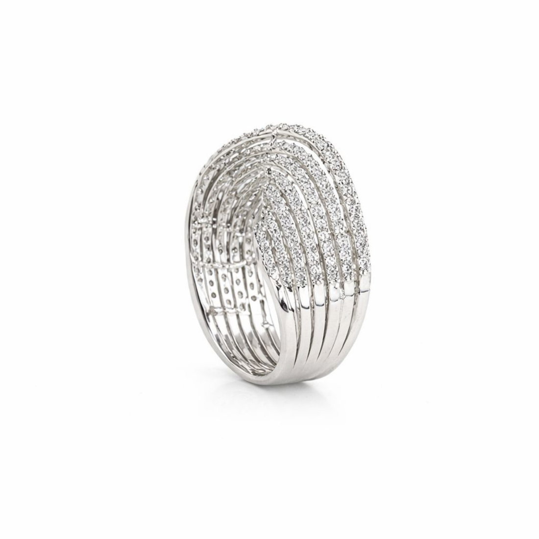 Helix Beauty spiral 925 sterling silver ring front view