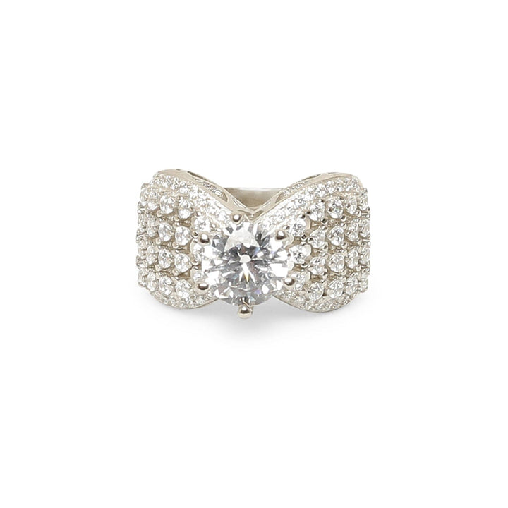 Infinity Bond Rhodium-Plated 925 sterling silver ring front view