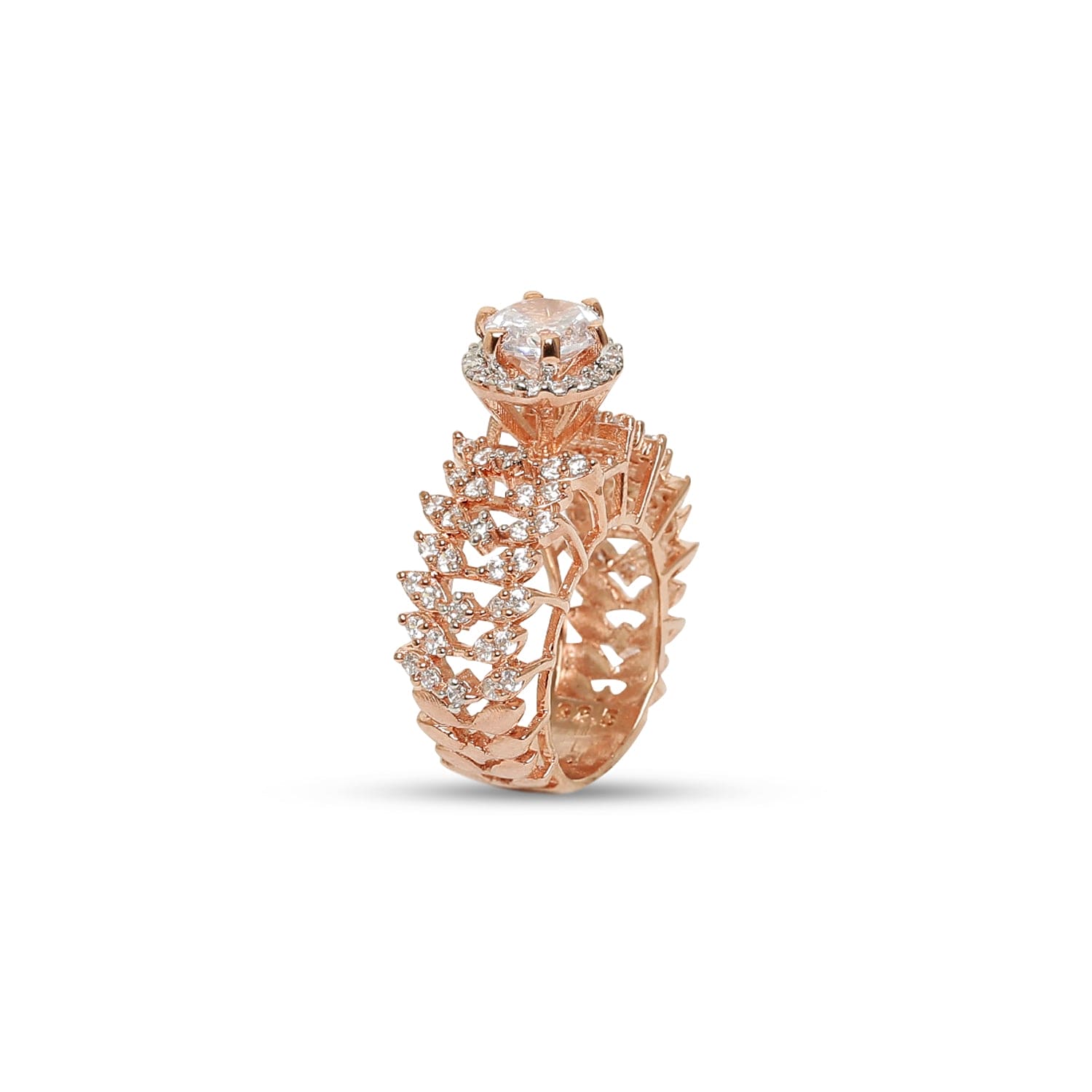 Interlocked Intricacy Ring statement rose gold sterling silver ring additional view