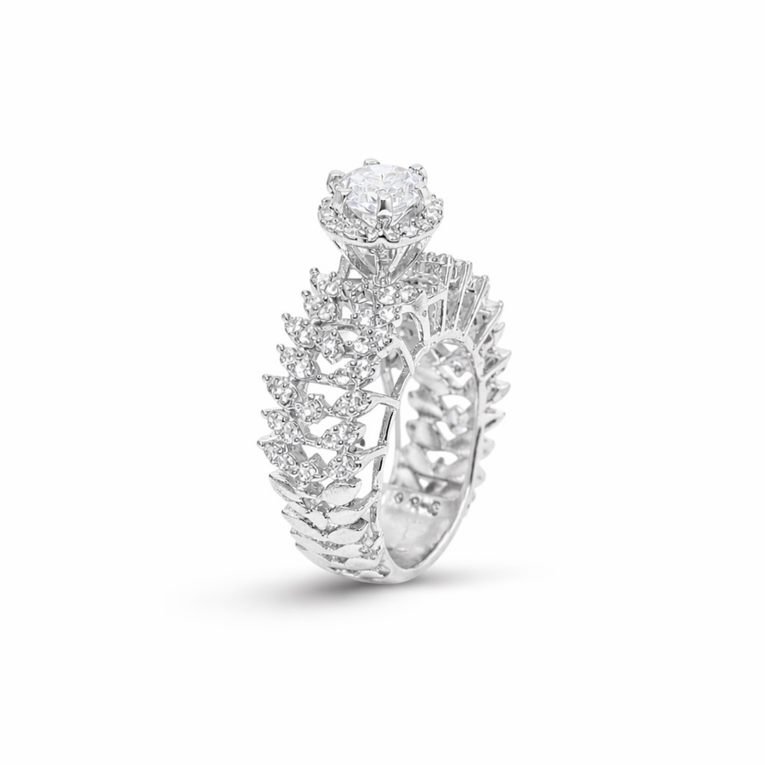 Interlocked Intricacy rose gold sterling silver ring alternate view