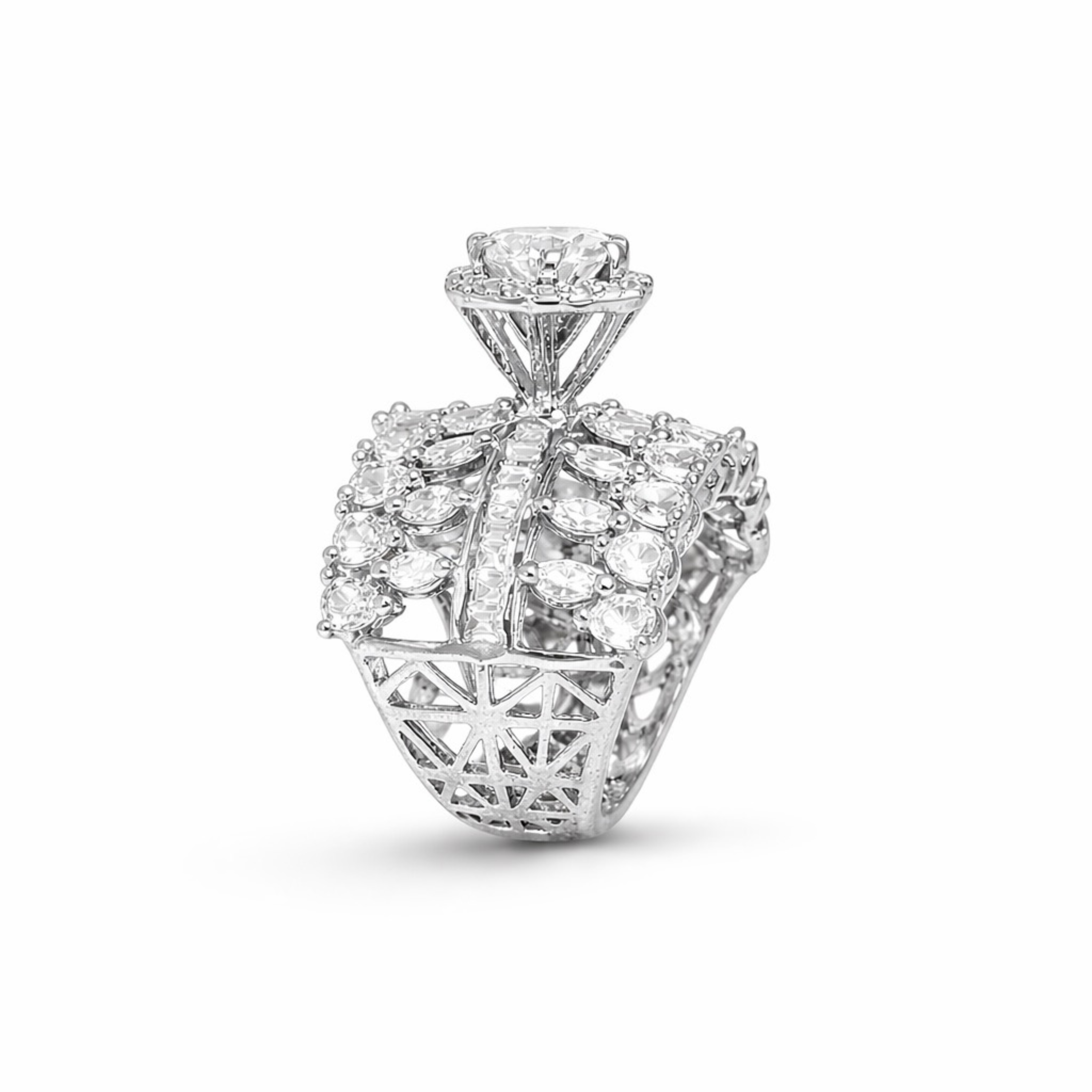 Julienne Solitaire sterling silver ring alternate view