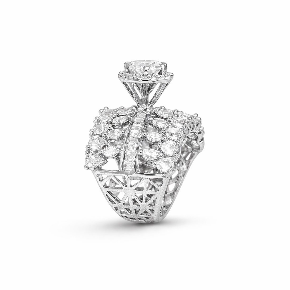 Julienne Solitaire sterling silver ring alternate view
