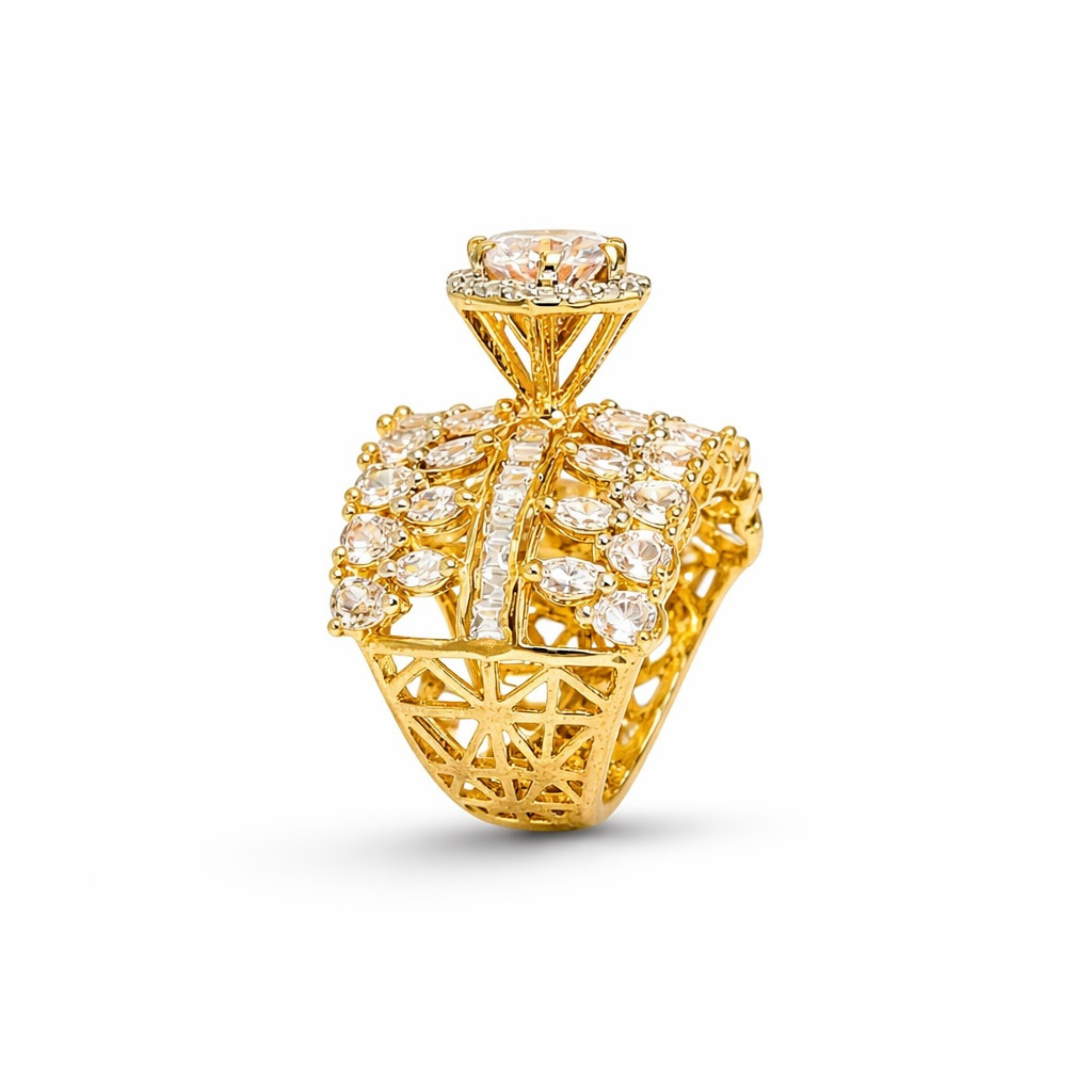 Julienne Solitaire 925 sterling silver ring front view