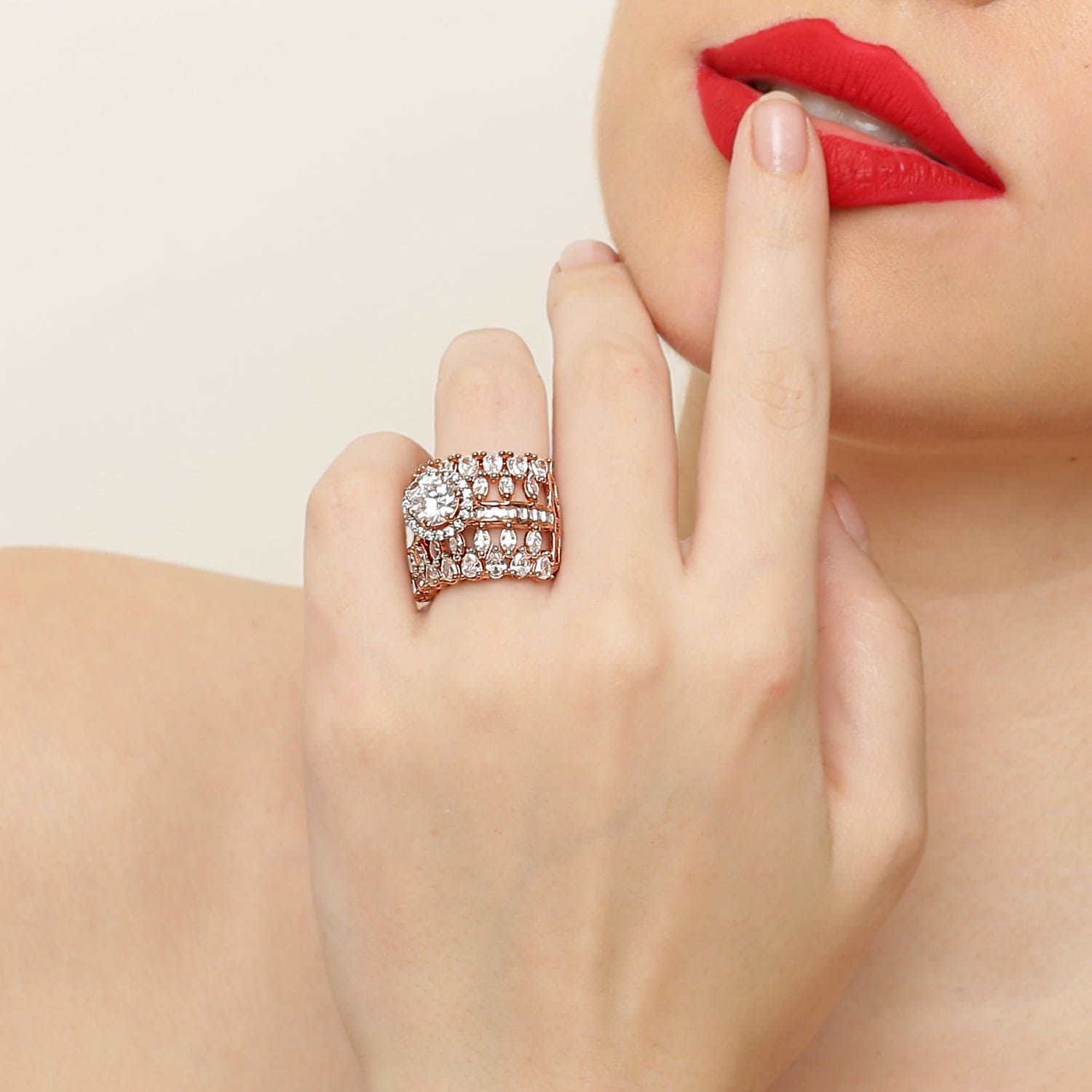 Julienne Solitaire Ring sterling silver ring worn on hand
