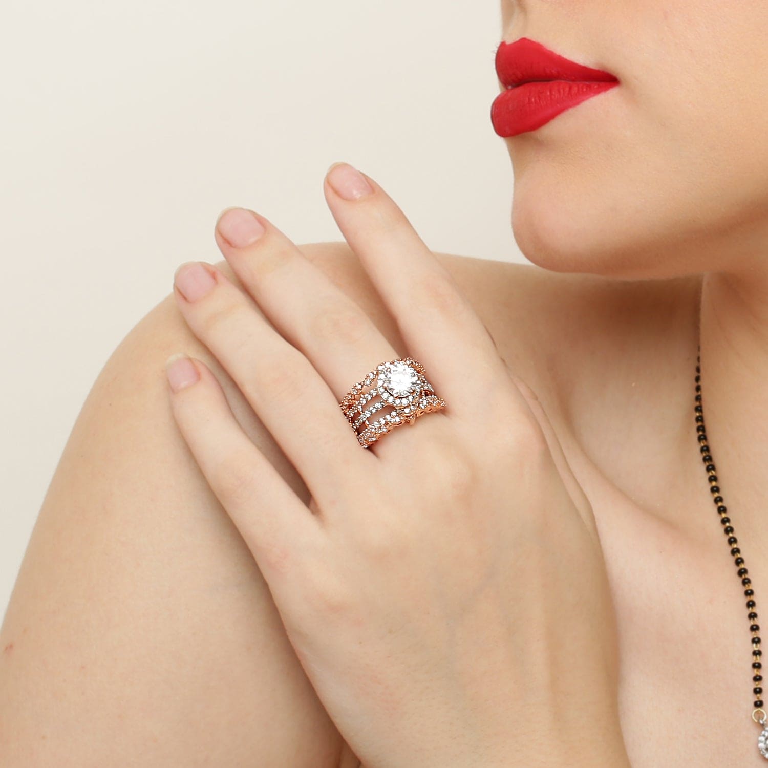 Layla Ring rose gold sterling silver ring additional view