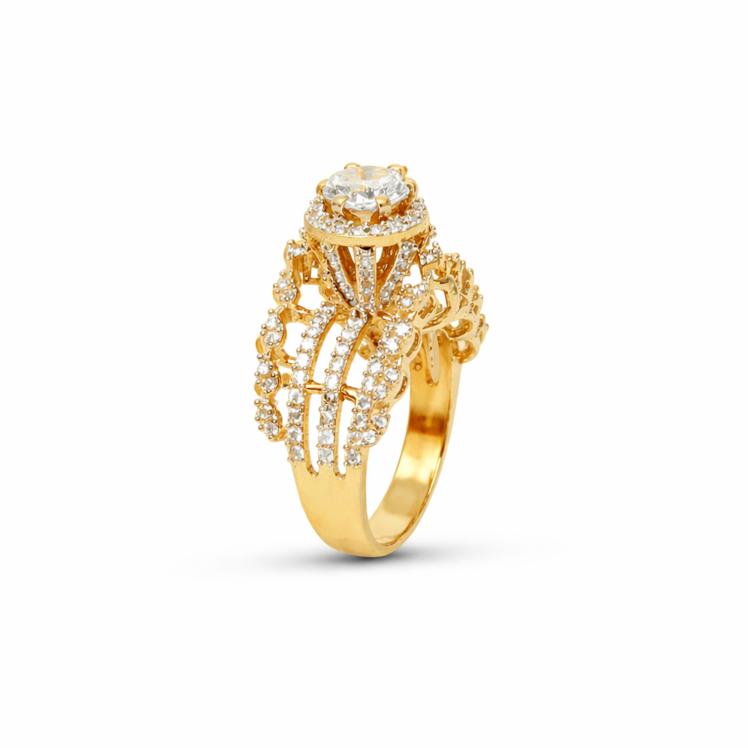 Layla rose gold 925 sterling silver ring front view