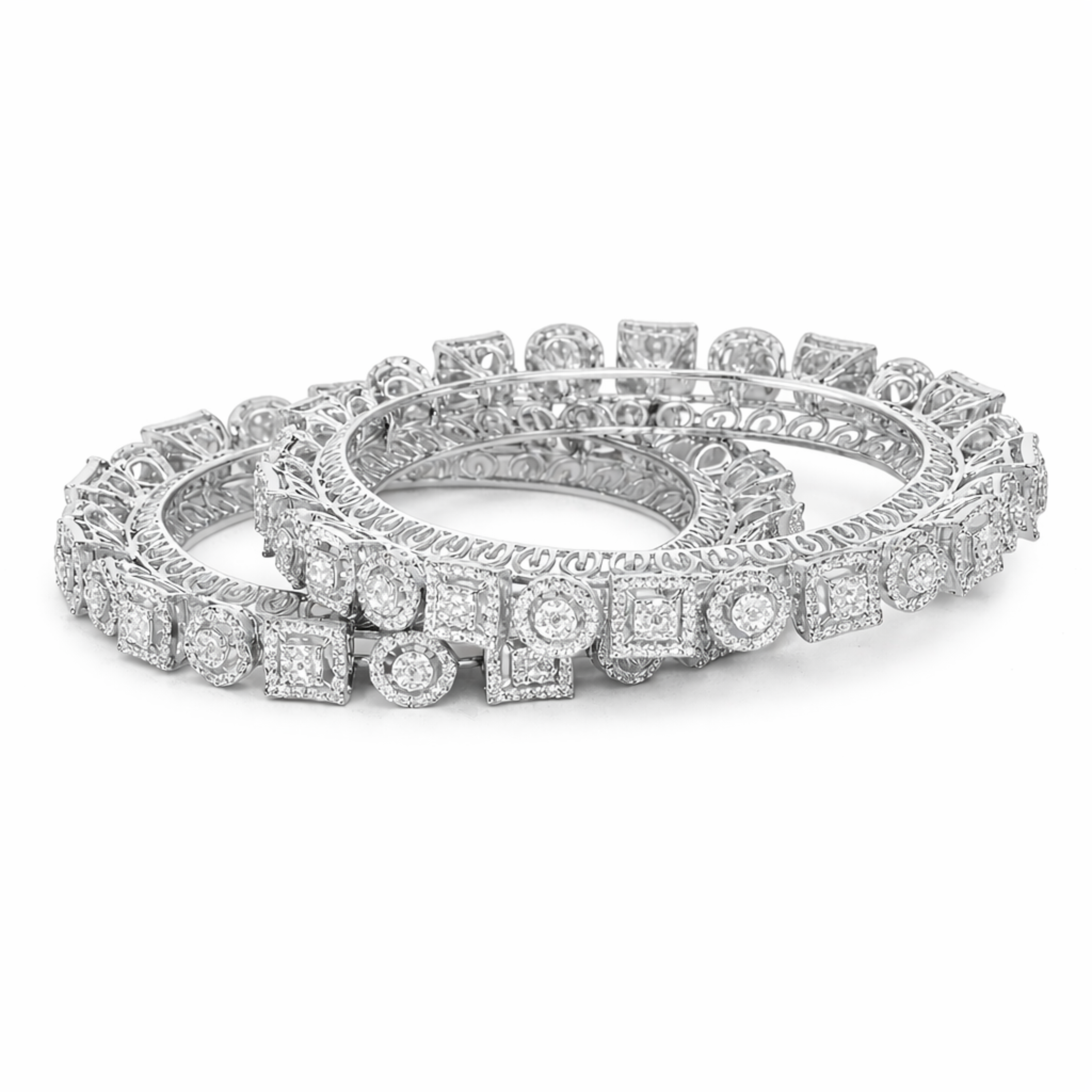 Layra Diamond Pacheli 925 sterling silver bangle alternate angle view