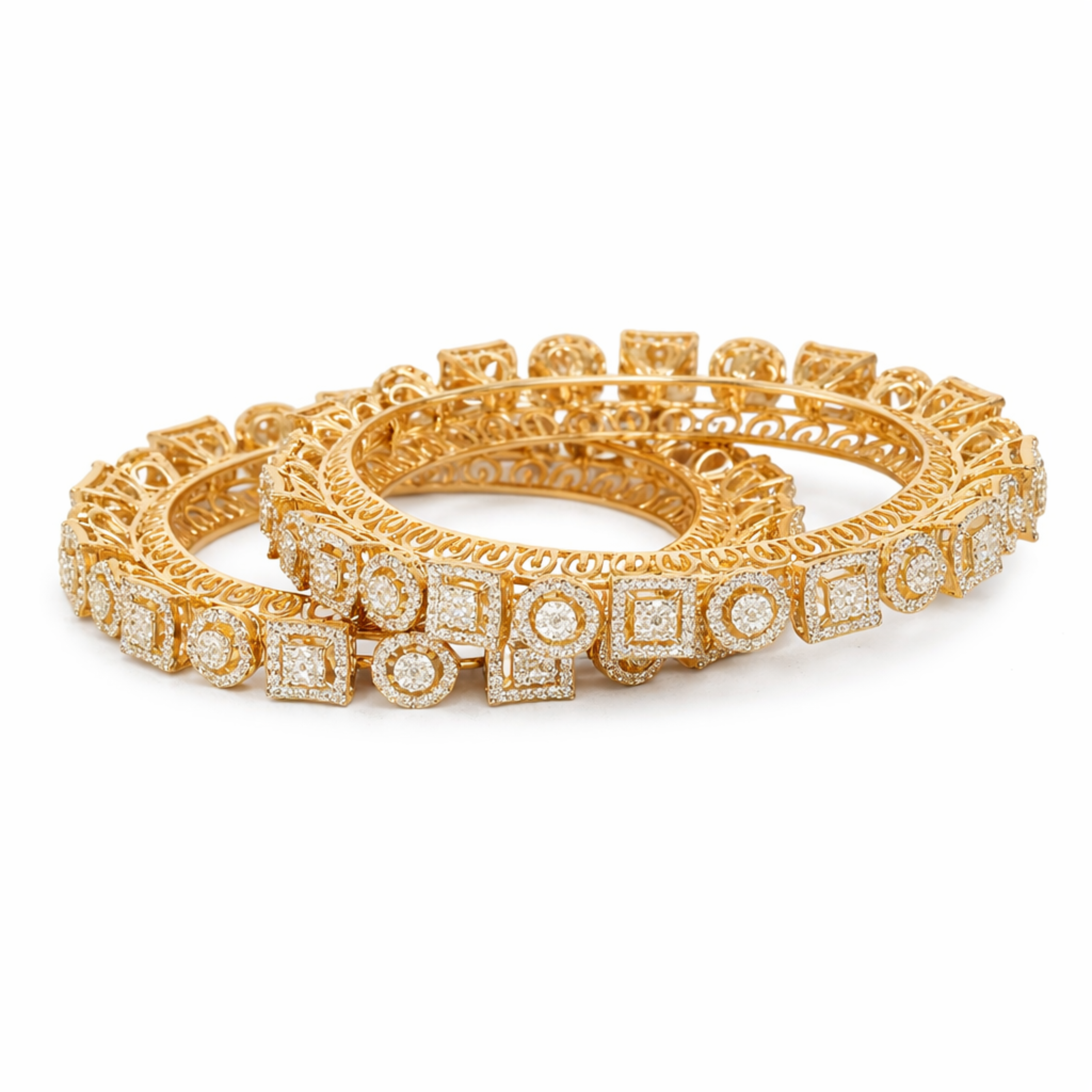 Layra Diamond Pacheli 925 sterling silver bangle front view