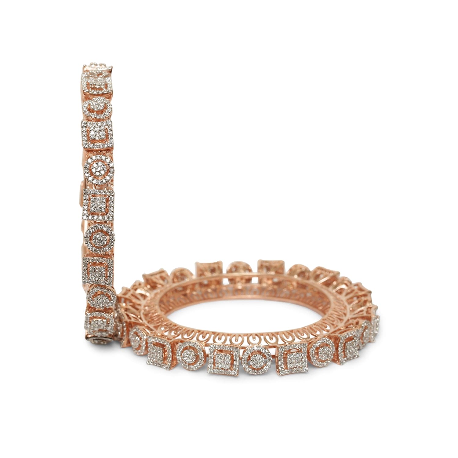Layra Diamond Pacheli sterling silver bangle rose gold detail