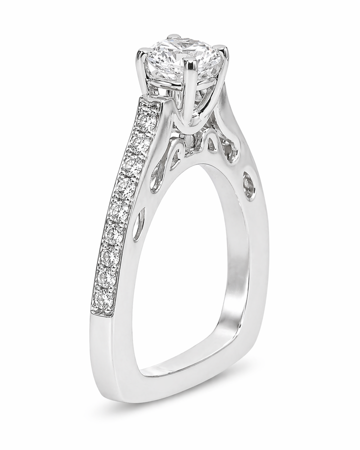 Luminous Charm solitaire 925 sterling silver ring front view