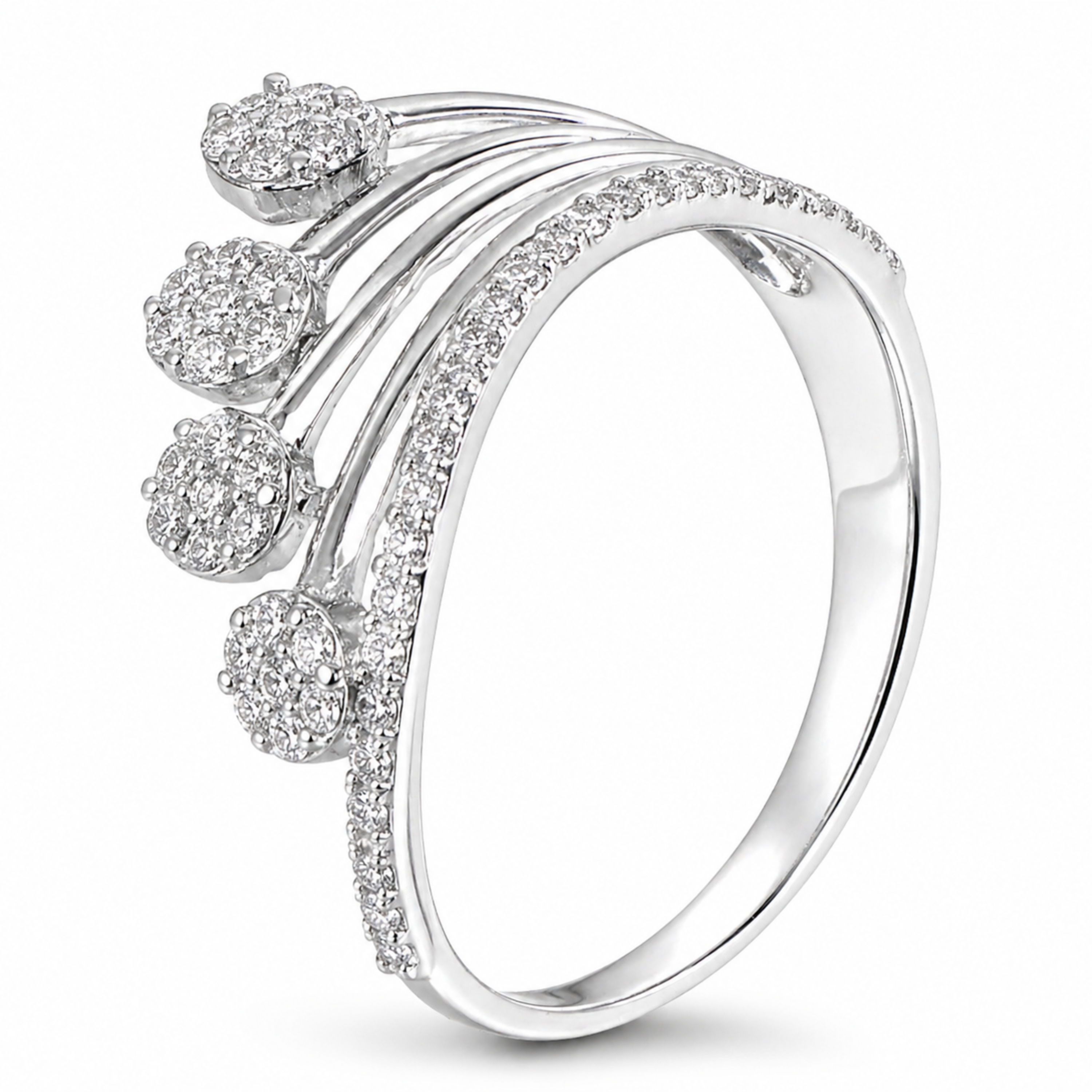 Lustra Band 925 sterling silver ring front view