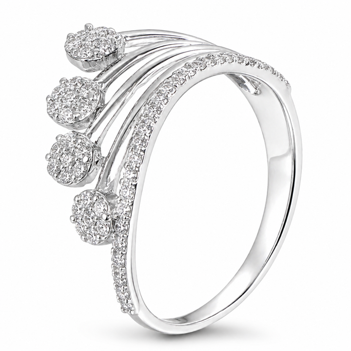 Lustra Band 925 sterling silver ring front view