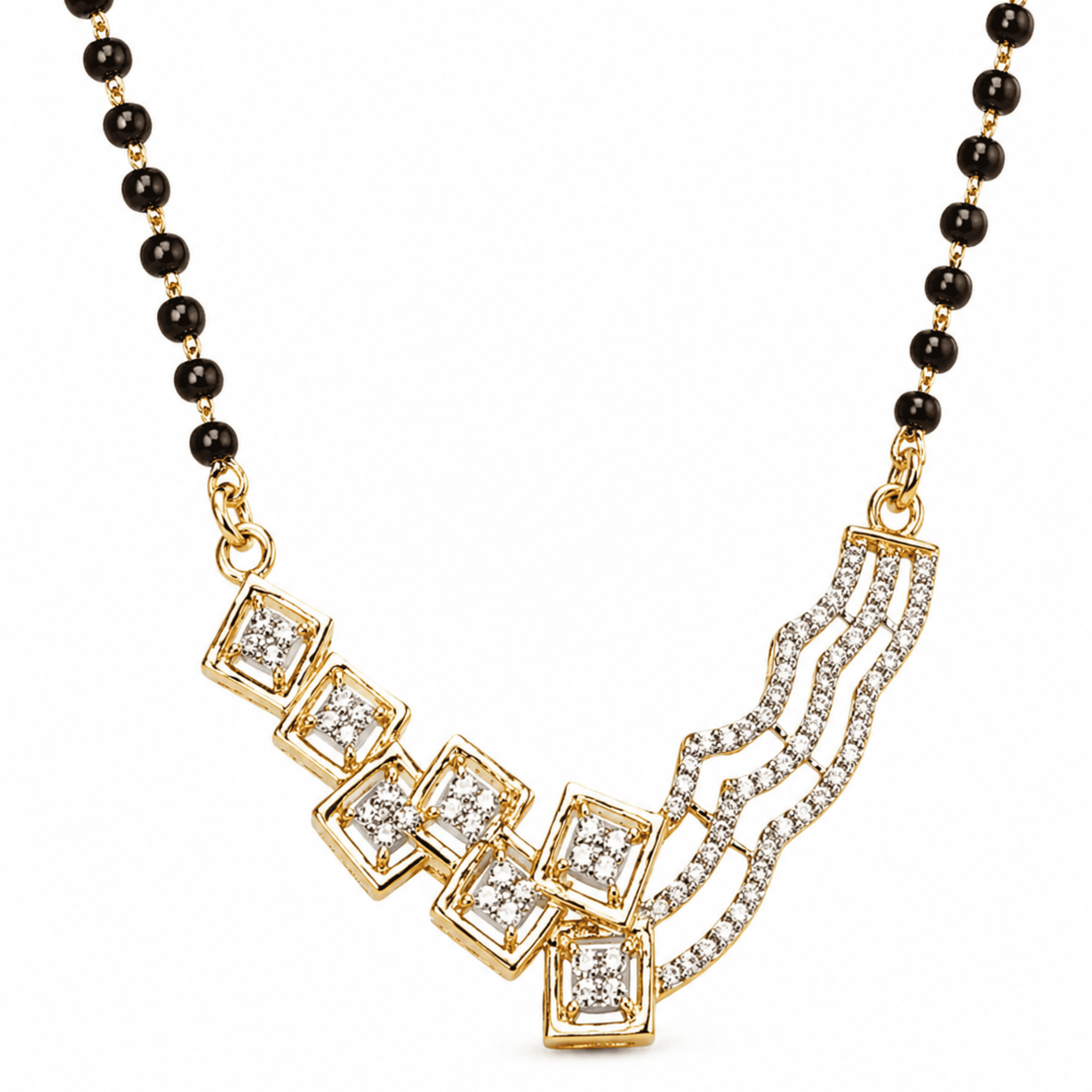 Magestic Seven Square 925 sterling silver mangalsutra front view