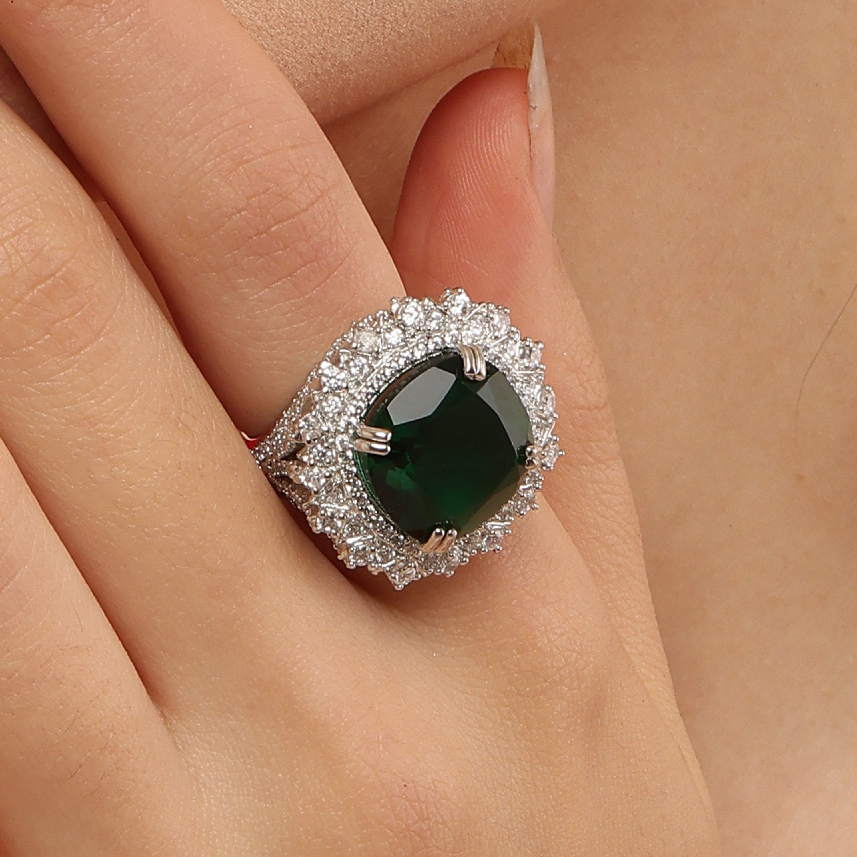Magnificent Emerald Octa Love Ring sterling silver ring additional view