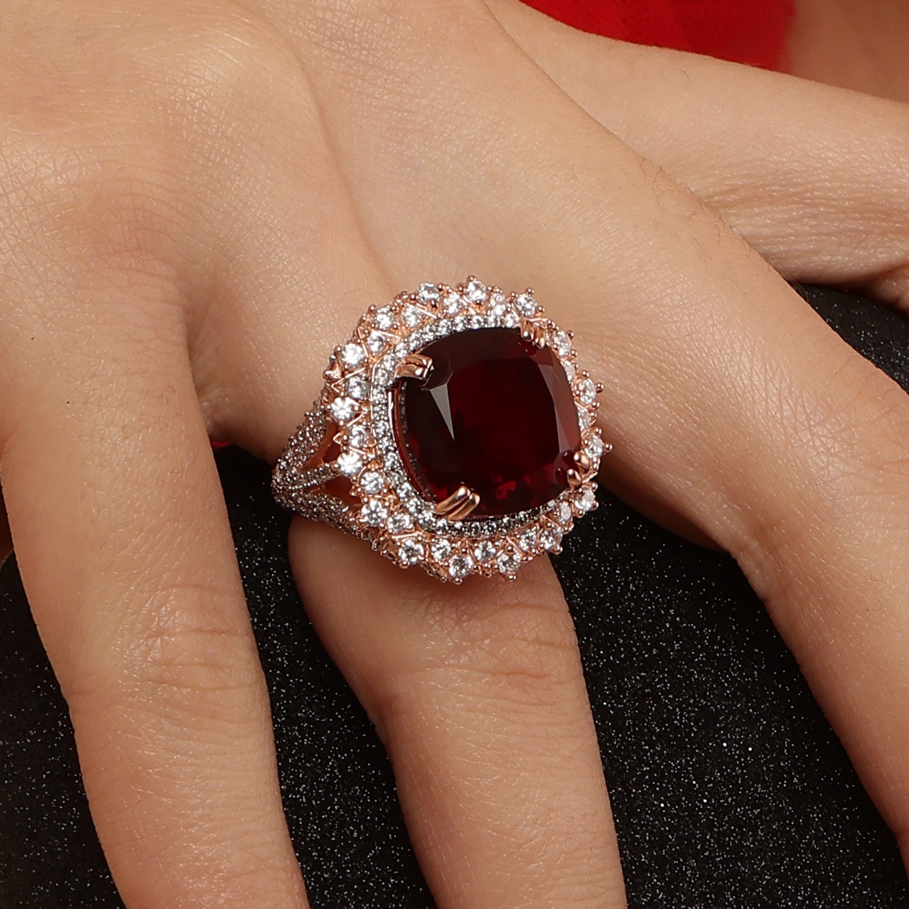 Magnificent Ruby Octa Love Ring sterling silver ring additional view