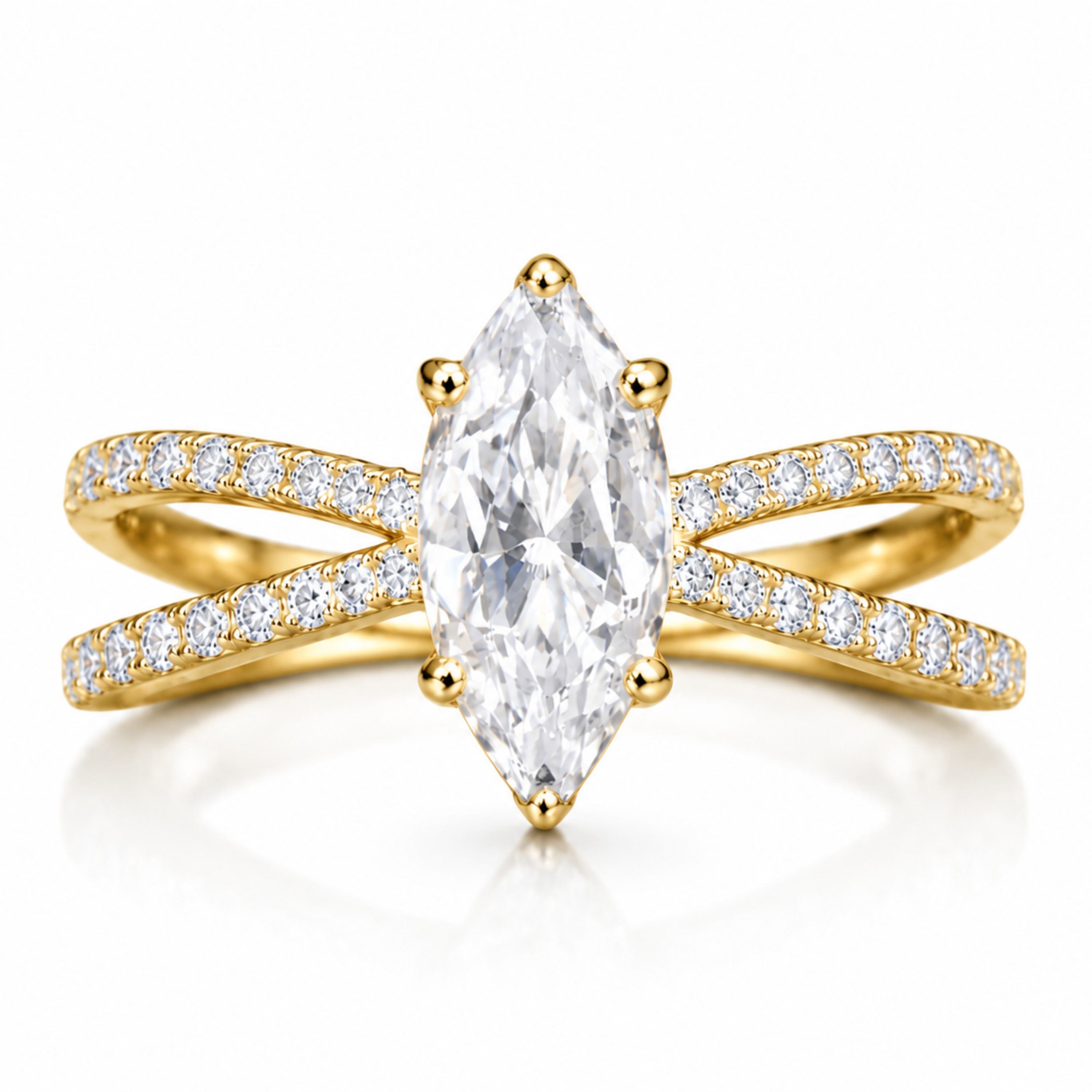 Starlight Marquise Crossover 925 Silver Ring
