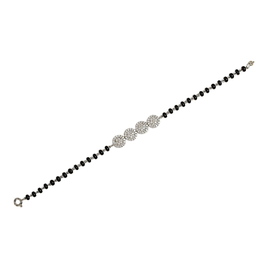 Mini Solitaire Halo 925 sterling silver bracelet front view