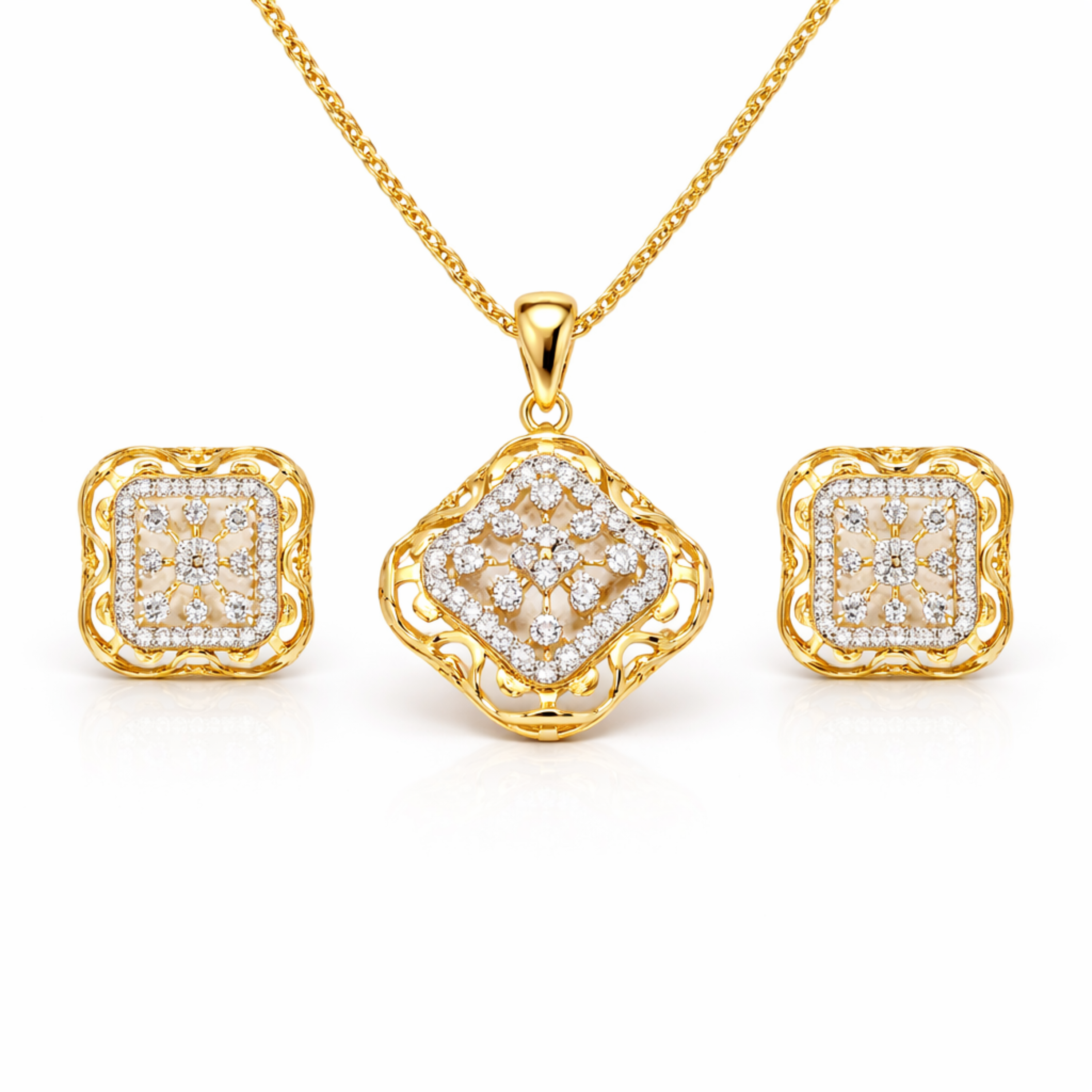 Mystic Elegance 925 sterling silver pendant set front view