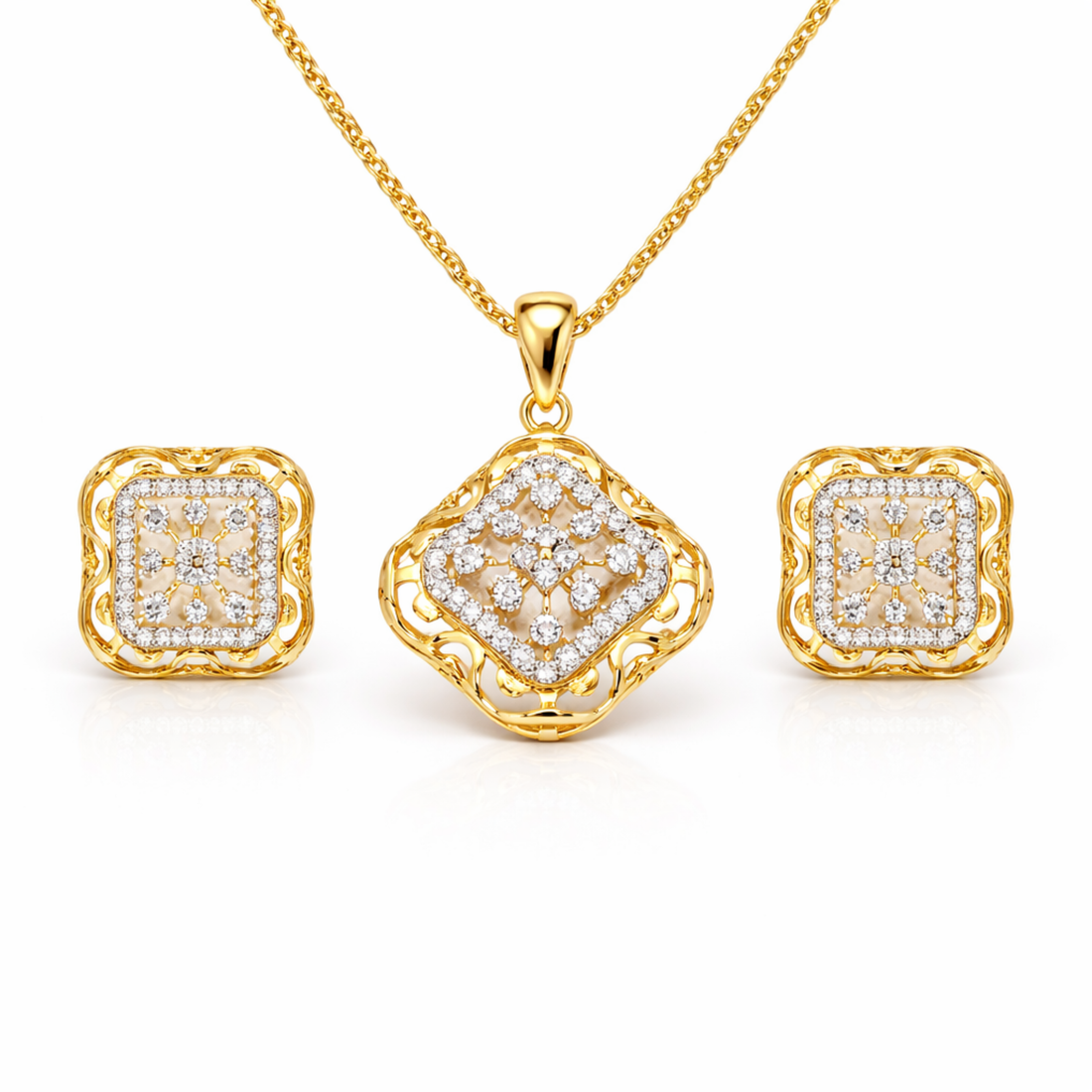 Mystic Elegance 925 sterling silver pendant set front view