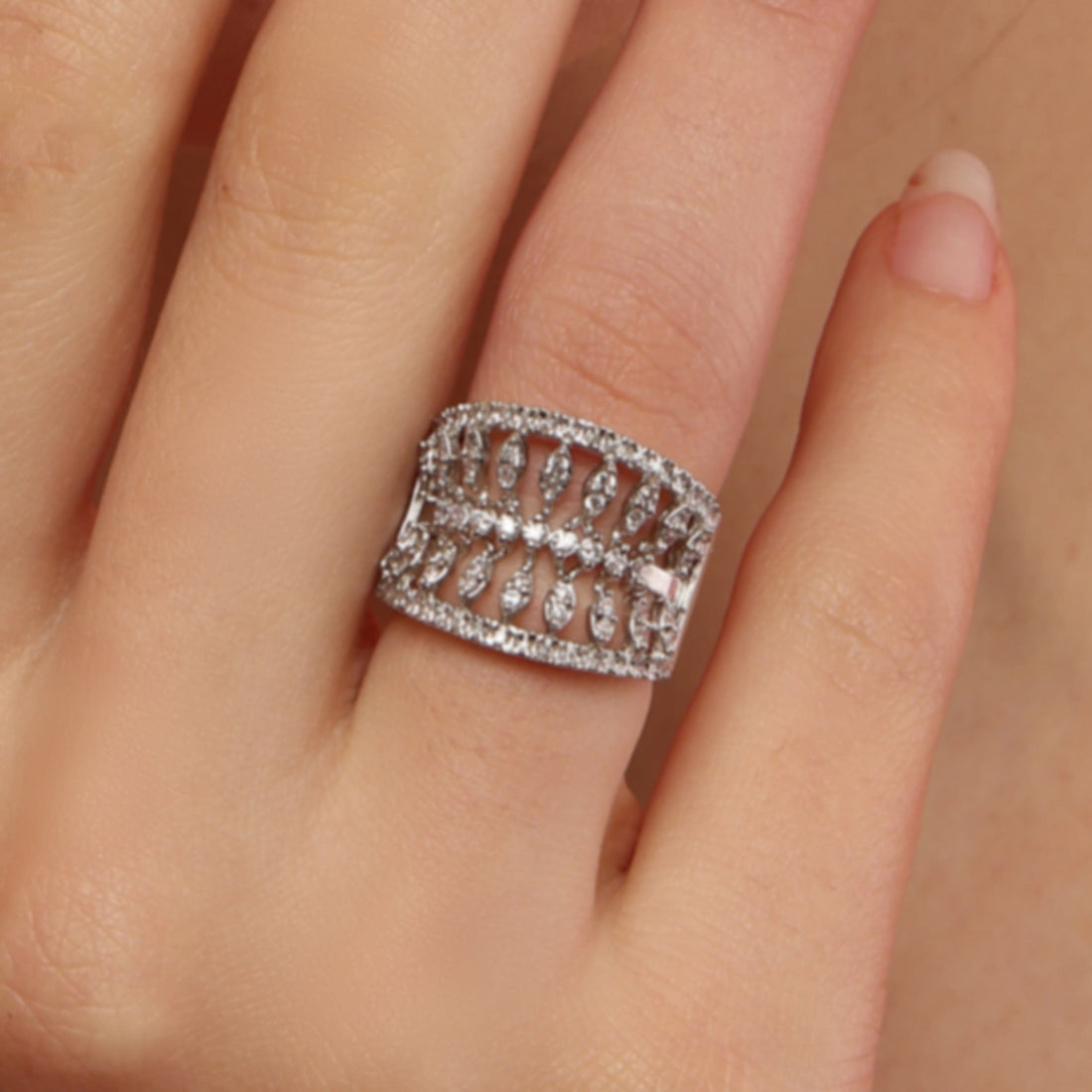 Mystic Moonstone Band Ring sterling silver ring additional view
