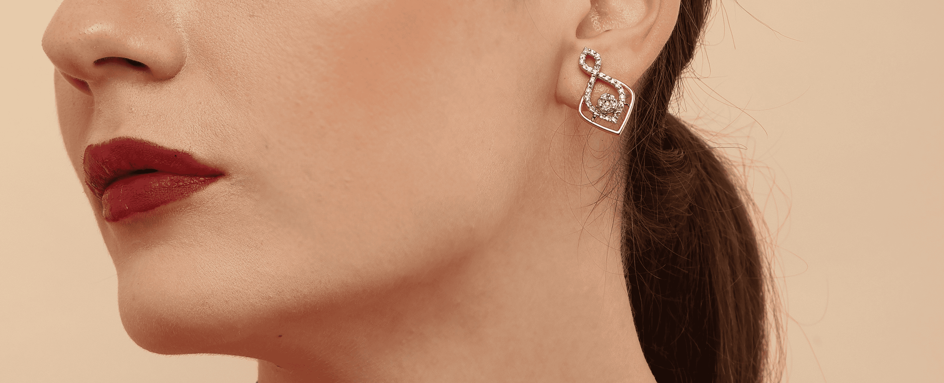 Oh My Heart Rose Gold sterling silver earrings alternate view