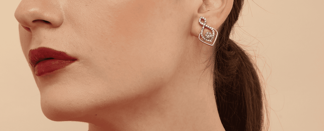 Oh My Heart Rose Gold sterling silver earrings alternate view