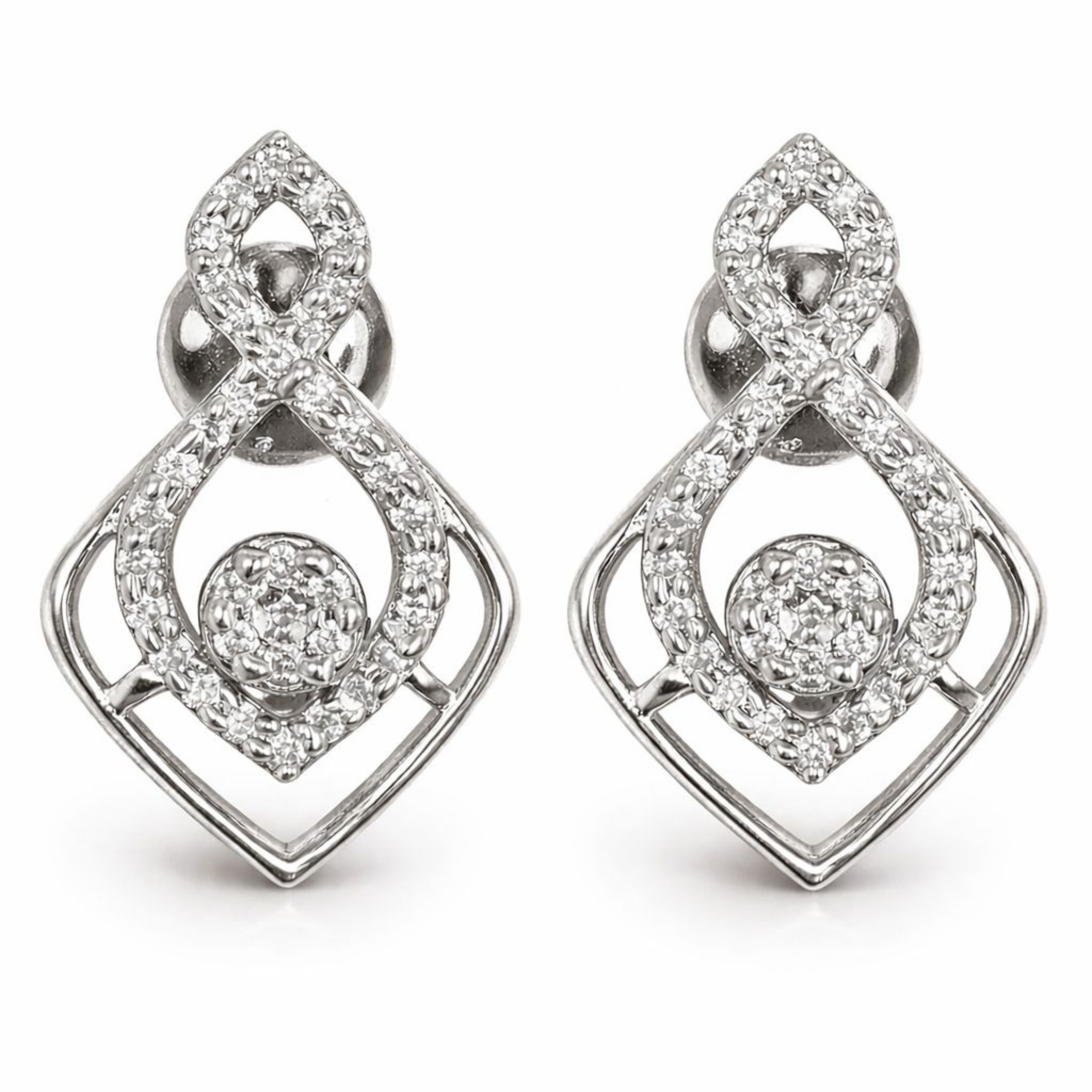 Oh My Heart Rose Gold 925 sterling silver earrings front view