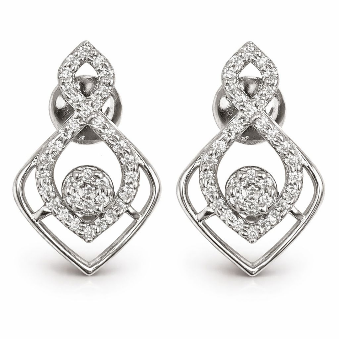 Oh My Heart Rose Gold 925 sterling silver earrings front view