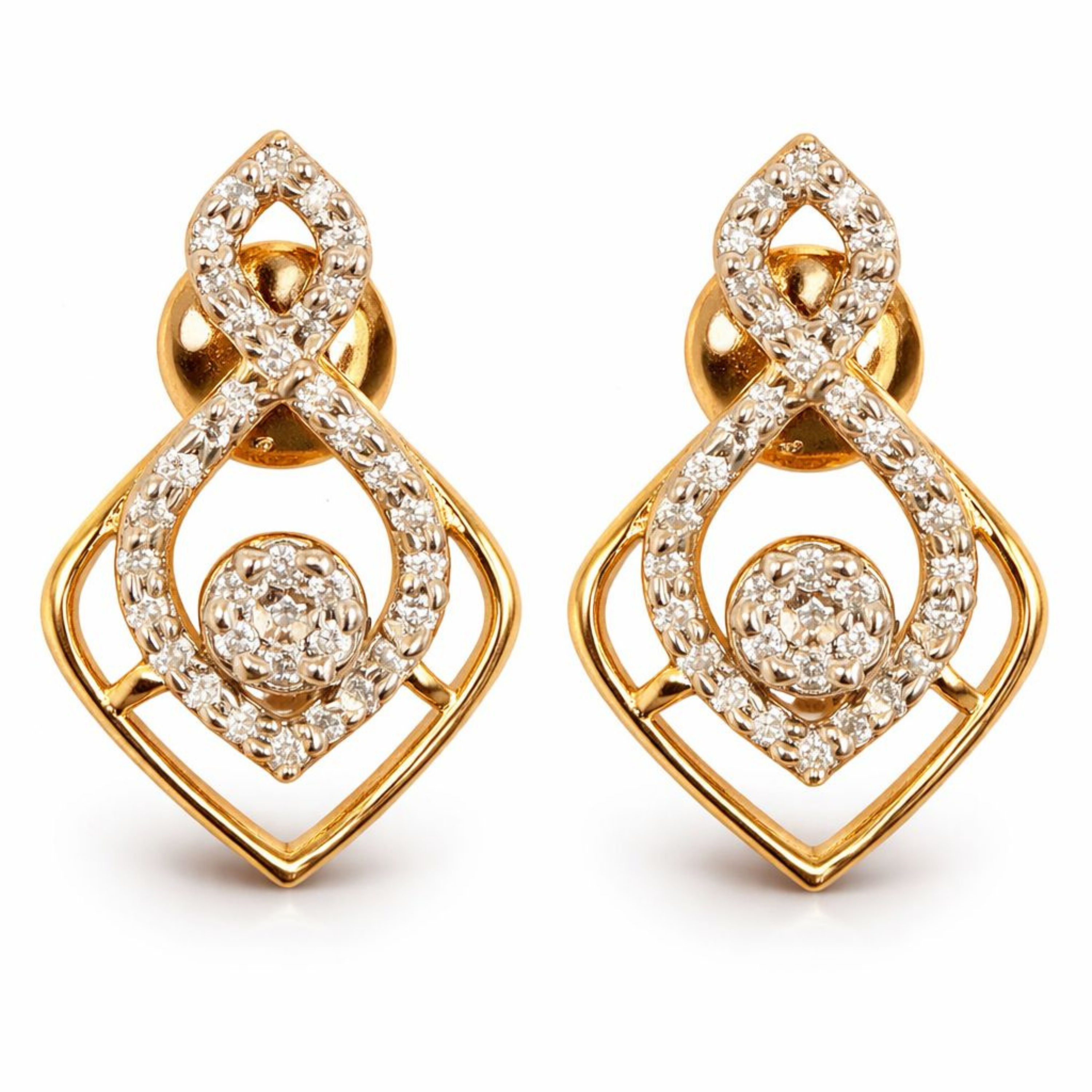 Oh My Heart Rose Gold sterling silver earrings worn look